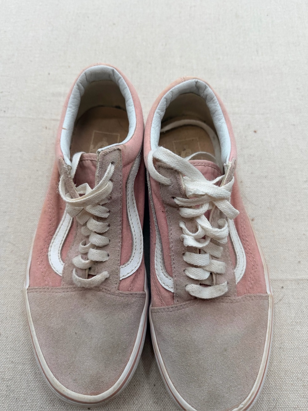 Vans Women's Low-Top Sneakers in Pink and White